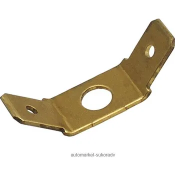 Auto elektroinstalace Nýtovací konektor 6,3mm - dvojitý 45° pro M5 - balení 100 ks (kolík plochý 6.3 s okem M5 dvojitý)