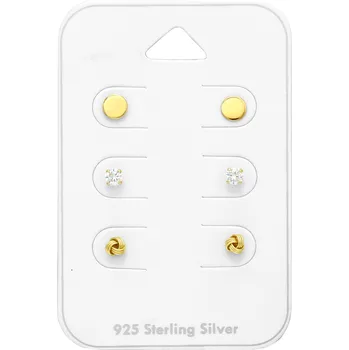 Náušnice Atreya Sada stříbrných zlacených náušnic - Bery