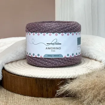 Příze Amorino Fios Textilní špagáty Amorino Fio s potiskem - Premium 36mm Lilás Envelhecido