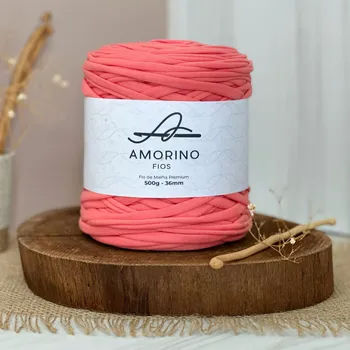 Příze Amorino Fios Textilní špagáty Amorino Fio - Premium 36mm Papaya