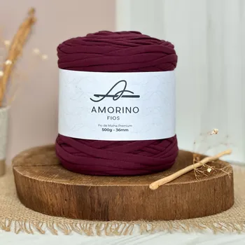 Příze Amorino Fios Textilní špagáty Amorino Fio - Premium 36mm Berinjela