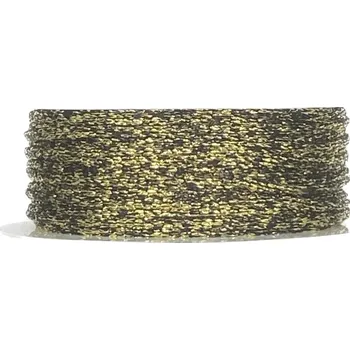 Stuha Dekorační provázek SPIKA BLACK zlatý 2mm x 5m (3,- Kč/m) (Dekorační provázek bavlněný, černý, zlatá nit)