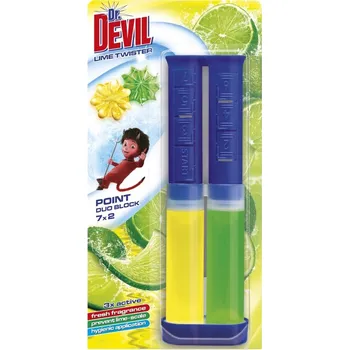 Sprchový závěs Dr.Devil - WC Point duo block Lime twister 2 x 65 ml