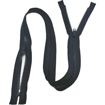 Zip Zdrhovadlo zip kostěný dvoucestný 75 cm nedělitelný 2 jezdce temně modrý