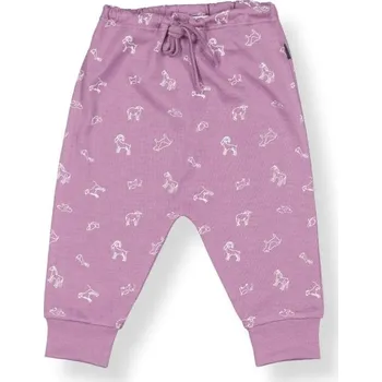 Little Flock of Horrors Dětské merino kalhoty ze 100% merino vlny Mauve Animal LFOH Velikost: 62/68