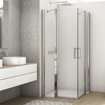 Ronal DIVERA D22DE2B sprchový kout čtvercový 100x100 cm Profil: Aluchrom, Sklo: Hladké čiré, Rozměr: 100x100 cm