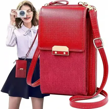 Kabelka Dámská kabelka na telefon ARBEL RO93R (Červená malá dámská kabelka na telefon a doklady 18 x 11 x 4,5 cm)