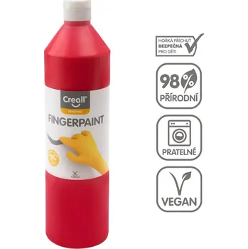 Speciální výtvarná barva Creall - barva prstová, 750 ml červená
