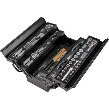 Skříňka na nářadí Robustní box na nářadí Granit Black Edition včetně 54 ks nářadí v 5 přihrádkách Heavy Duty