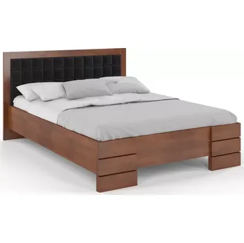 Postel Visby Dřevěná čalouněná postel Gotland High&Long, delší o 20cm, buk (Barva dřeva: Ořech, Rozměr: 120x220 cm, Barva látky: Casablanca 2316)