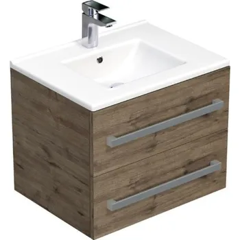 Šatní skříň Swiss aqua technologies Koupelnová skříňka s umyvadlem SAT Cube Way 60x53x46 cm dub Wellington mat CUBE46602DWMOD