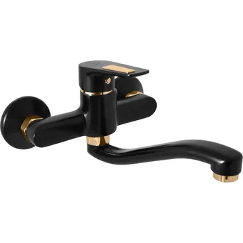 Vodovodní baterie Rav slezák Dřezová baterie RAV SLEZÁK Colorado s otočným ramínkem 100 mm černá matná/zlato CO301.0/26CMATZ