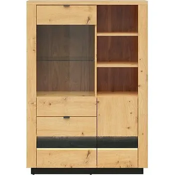 Knihovna Brwcz OSTIA REG1D1W2S/15/10 dub artisan/černý lesk