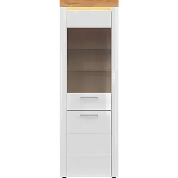 Knihovna Brwcz HORTON REG1D1W bílý lesk/dub zlatý grandson