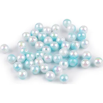 Korálek Plastové korálky s mermaid efektem Ø8 mm Varianta: 6 modrá andělská, Balení: 500 g