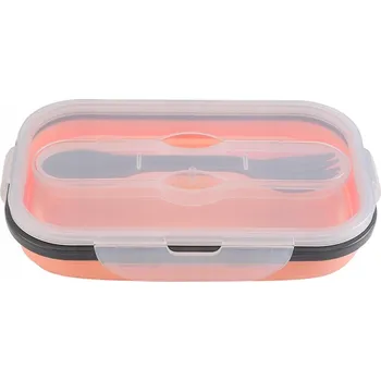 Svačinový box Skládací silikonový obědový box 800 ml - červený nádoba na potraviny