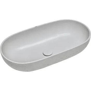 Umyvadlo Swiss aqua technologies Umyvadlo na desku SAT Cemento 65x35 cm šedá bez přepadu CEM6535TS