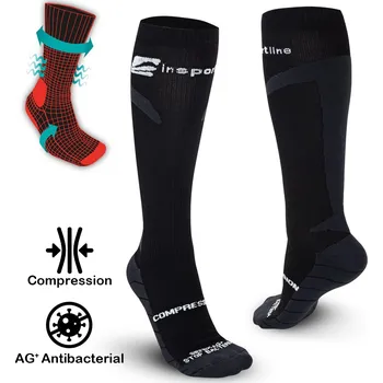 Pánské ponožky Insportline Kompresní podkolenky Compleano AG+ antibakteriální (Velikost: 39-42, Barva: černá)