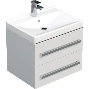 Nábytek Swiss aqua technologies Koupelnová skříňka s umyvadlem SAT Cube Way 60x53x46 cm bílá lesk CUBE46602BIVER