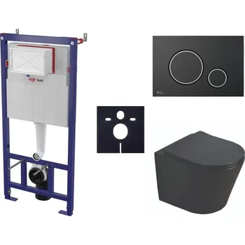 Klozet Swiss aqua technologies Cenově zvýhodněný závěsný WC set SAT do lehkých stěn / předstěnová montáž+ WC SAT Infinitio SIKOSSINB78K