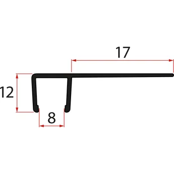 Gelco Set svislých těsnění pro sklo 8/8mm, 2000mm, černá