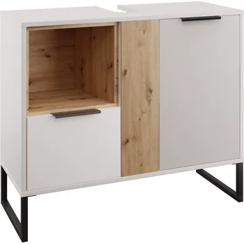 Šatní skříň Tempo Kondela Skříňka pod umyvadlo, bílá/dub artisan, CUBO CUB03