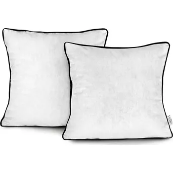 Povlak na dekorativní polštářek Povlaky na polštáře AmeliaHome Velvet Piping bílé, velikost 45x45
