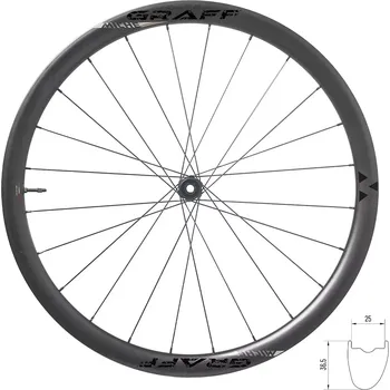 Zapletené kolo kola gravel MICHE CARBO GRAFF EVO SH 36 TLR