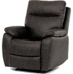 Relaxační polohovací TV křeslo NORBERT — látka, tmavě hnědá, nosnost 150 kg