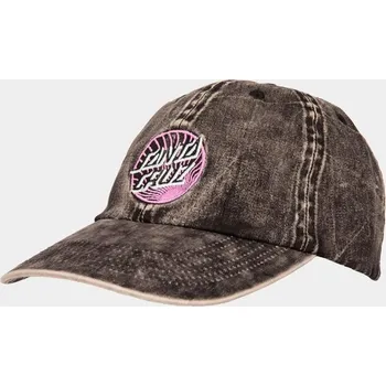 Klobouk SANTA CRUZ kšiltovka - Retreat Dot Cap Black/Acid Wash (BLACK/ACID WASH)
