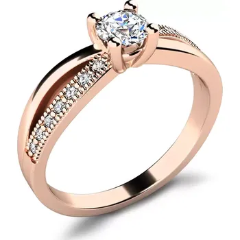 Prsten Dámský prsten růžové zlato 585/1000 přírodní diamant G/SI 10998-CV-DIA velikost 49