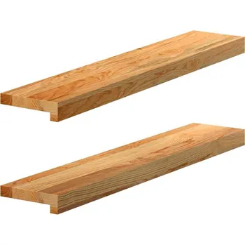 Parapet vidaXL Okenní parapety 2ks tmavě hnědé 80x15x2cm masivní dub [4009126] Barva: světle hnědá