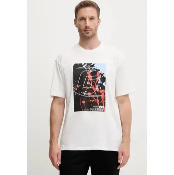 Bavlněné tričko Guess RINALDO pánské, bílá barva, s potiskem, Z5YI13 I3Z14 Z5YI13.I3Z14 00X, vel. L