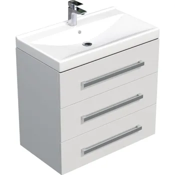 Ložnice Swiss aqua technologies Koupelnová skříňka s umyvadlem SAT Cube Way 80x76,5x46 cm bílá lesk CUBE46803BIVER