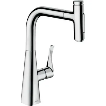 Vodovodní baterie Hansgrohe Dřezová baterie Metris s vytahovací sprškou, 2 proudy chrom 73817000