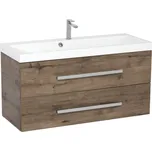 Swiss aqua technologies Koupelnová skříňka s umyvadlem SAT Cube Way 100x40 cm dub wellington CUBE2100ZDW