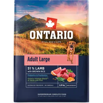 Krmivo pro psa Ontario Krmivo Adult Large Lamb & Brown Rice 2,25kg