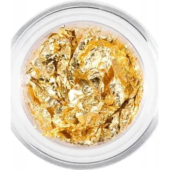 Zlaté vločky na zdobení nehtů fólie metalická zlatá