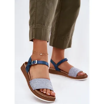 Dámské sandále Dámské Sandály S Pletením Na Pásku Inblu GS000050 Barva: Modrá, Velikost: 40