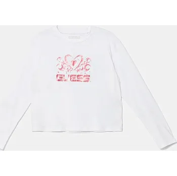 Dívčí tričko Dětské tričko s dlouhým rukávem Guess bílá barva, J5YI03 K6YW4 J5YI03.K6YW4.9BYA 00X, vel. 125-135
