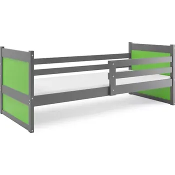 Postel BMS GROUP Dětská postel Rico 1 90x200, bez úložného prostoru bez matrace - 1 osoba - Grafit, Zelená
