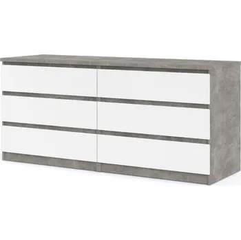 Komoda FalcoNabytek Komoda Simplicity 232 beton/bílý lesk