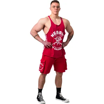 Pánské tílko Pánské tílko Nebbia NEBBIA x OLYMPIA Washed Muscle Back Stringer GOLDEN AGE 791 red 3XL