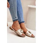 Dámské sandály na plochém podpatku s ozdobným detailem KV51-007 Barva: Zlatá, Velikost: 38