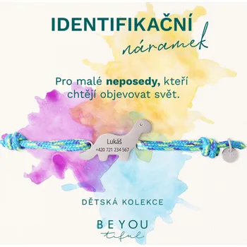 Náramek Dětský identifikační náramek s dinosaurem