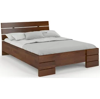 Postel Visby Dřevěná postel Sandemo High, borovice (Rozměr: 90x200 cm, Barva: Ořech)