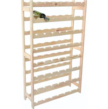 Dílenský regál Dřevěný regál na lahve s vínem, masiv borovice přírodní nelakovaná, 62x120x25 cm