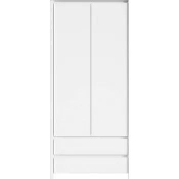 Šatní skříň Brwcz KASPIAN SZF2D2S bílá/bílá matná / 3BAL /