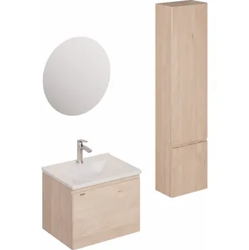 Šatní skříň Naturel Koupelnová sestava s umyvadlem včetně umyvadlové baterie, vtoku a sifonu Ancona akácie KSETANCONA10