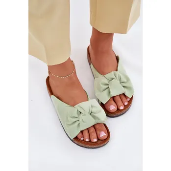 Dámské pantofle Dámské Pantofle S Průhledy Na Korek Podošva Leopardí Sercele Barva: Zelená, Velikost: 36